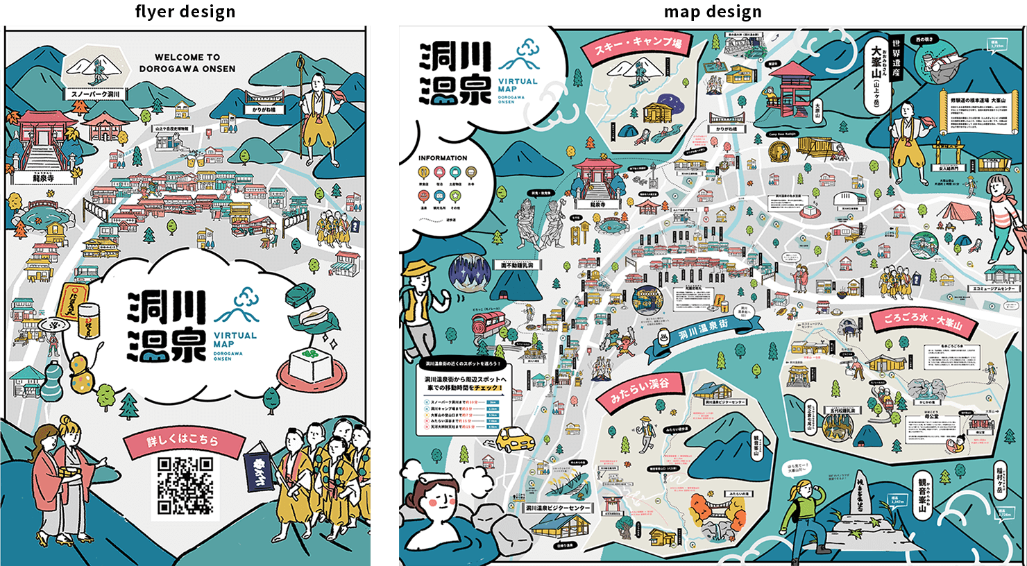 洞川温泉バーチャルマップのフライヤー・マップデザイン